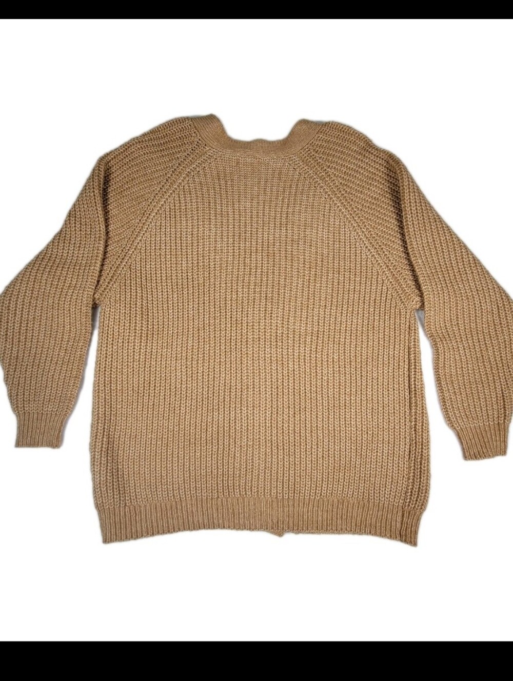 Staccato Womens V-neckline Cardigan Heathered Baige Size Large Tight Knit Cozy - Picture 6 of 10